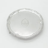 Georgian Sterling Silver Heraldic Crest Salver Dish 1794 London Bateman