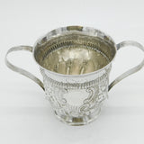 George III Sterling Silver Floral Two-Handled Loving Cup Antique 1771 London