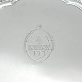 Georgian Sterling Silver Heraldic Crest Salver Dish 1794 London Bateman
