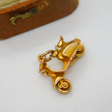 9ct Yellow Gold Vespa Motorbike Charm or Pendant Vintage 1954 Birmingham