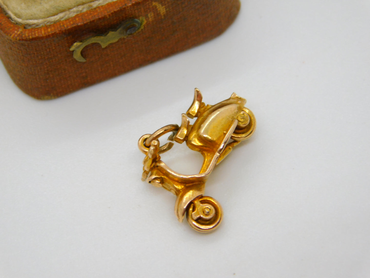 9ct Yellow Gold Vespa Motorbike Charm or Pendant Vintage 1954 Birmingham