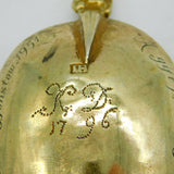 18th Century Channel Islands Sterling Silver Gilt Apostle Spoon Antique 1796 Guernsey