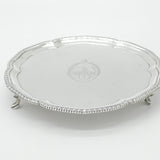Georgian Sterling Silver Heraldic Crest Salver Dish 1794 London Bateman