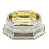 George II Sterling Silver Crested Trencher Salt Antique 1739 London Edward Wood