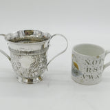 George III Sterling Silver Floral Two-Handled Loving Cup Antique 1771 London