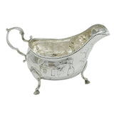 Irish George III Sterling Silver Rural Pattern Sauce Boat Antique 1783 London