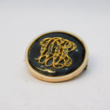 Victorian 9ct Gold, Black-White Enamel, Diamond Set Mourning Brooch Antique c1890