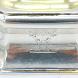 George II Sterling Silver Crested Trencher Salt Antique 1739 London Edward Wood