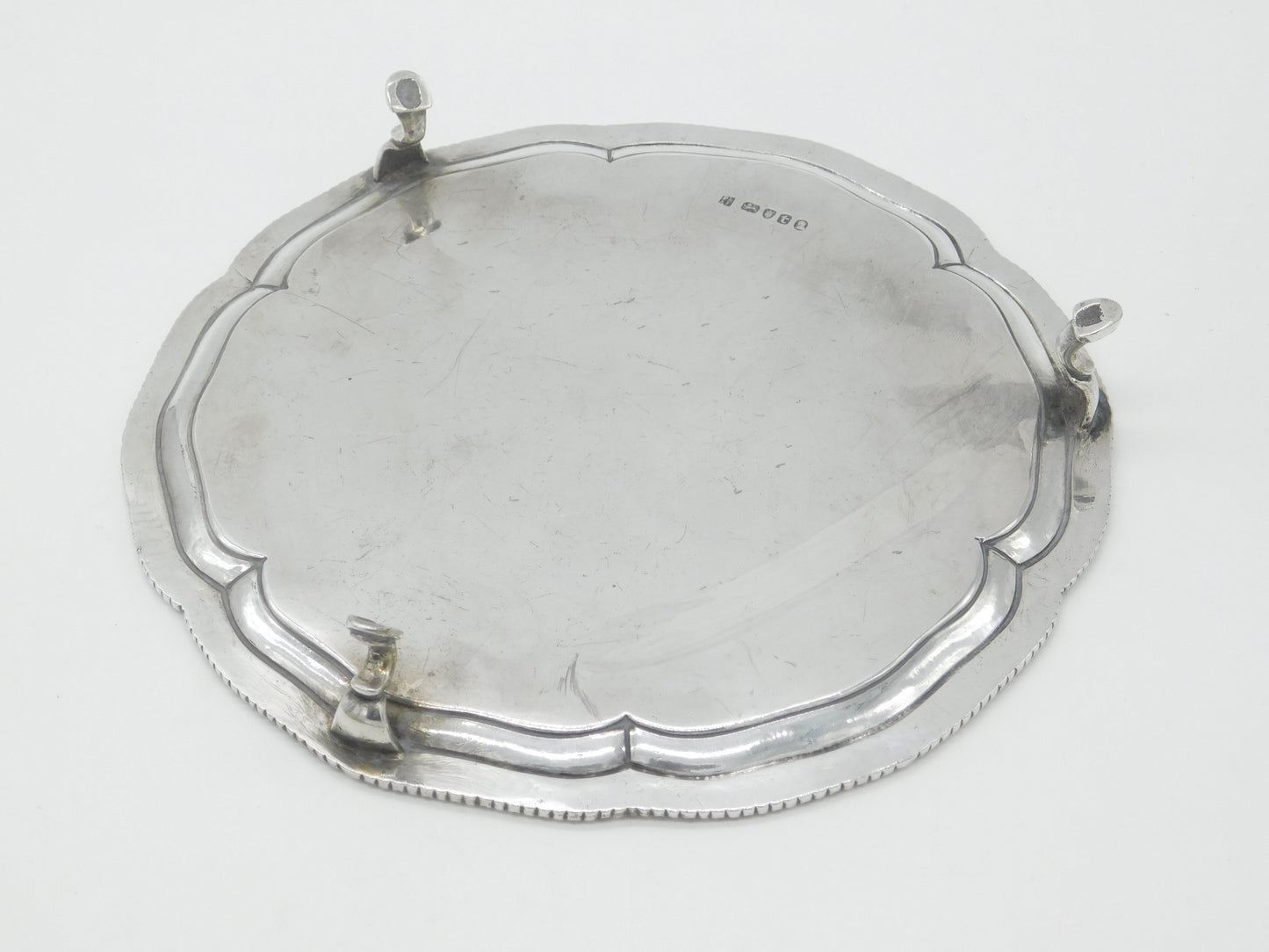 Georgian Sterling Silver Heraldic Crest Salver Dish 1794 London Bateman