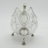 Irish George III Sterling Silver Rural Pattern Sauce Boat Antique 1783 London