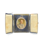Boxed Sterling Silver Gilt Watercolour Portrait with Photo 1900 London Antique