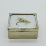 Edwardian Sterling Silver Fishing Fly Box with Fly Antique 1902 London