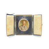 Boxed Sterling Silver Gilt Watercolour Portrait with Photo 1900 London Antique