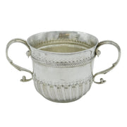 Queen Anne Britannia Standard Silver Fluted Porringer Antique 1704 London