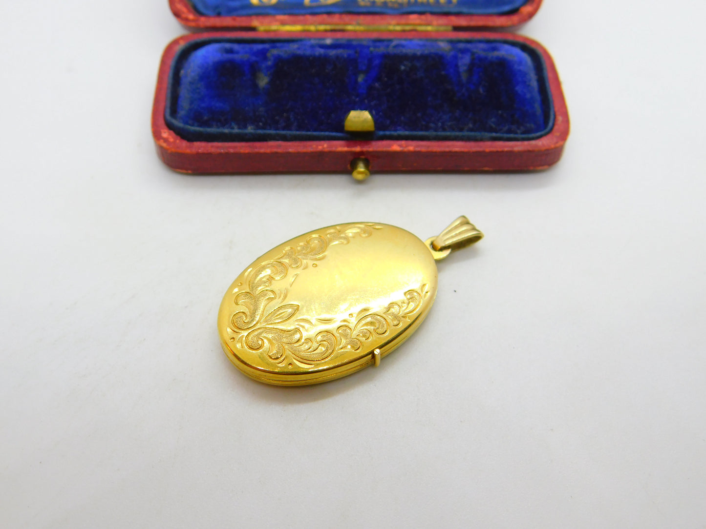 9ct Yellow Gold Floral Double Locket Pendant Vintage c1980