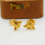 Pair of 9ct Yellow Gold Fox Mask Stud Earrings Vintage c1970