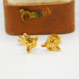 Pair of 9ct Yellow Gold Fox Mask Stud Earrings Vintage c1970