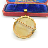 Grand Tour 9ct Yellow Gold Set Carved Lava High Relief Cameo Brooch c1820