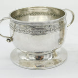 Liberty & Co Sterling Silver Planished Sugar Bowl & Cream Jug Antique 1922 Deco