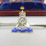 WWII Sterling Silver & Enamel Royal Pioneer Corps Sweetheart Brooch c1940
