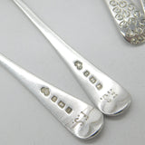 Edwardian Sterling Silver Floral Pattern Set of 10 Teaspoons Elkington 1906 Birmingham