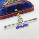 WWII Sterling Silver & Enamel Royal Pioneer Corps Sweetheart Brooch c1940