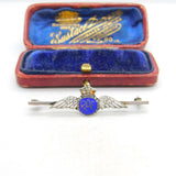 WWII Sterling Silver & Enamel RAF Sweetheart Brooch c1940 Antique