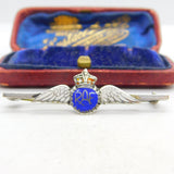 WWII Sterling Silver & Enamel RAF Sweetheart Brooch c1940 Antique