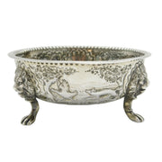 Edwardian Sterling Silver Countryside Pattern Bowl Antique 1907 London