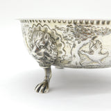 Edwardian Sterling Silver Countryside Pattern Bowl Antique 1907 London