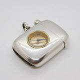 Victorian Sterling Silver Working Compass Campaign Vesta Case 1901 Antique
