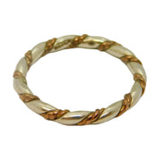9ct White & Rose Gold Rope Twist Stacking Ring Vintage 1990 London