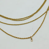 Victorian 9ct Yellow Gold Long Guard Muff Chain Necklace Antique c1860 160cm