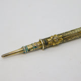 19th Century Sterling Silver Gilt Floral Decorated Propelling Pencil Antique c1880