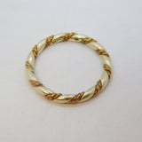 9ct White & Rose Gold Rope Twist Stacking Ring Vintage 1990 London