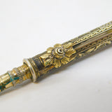 19th Century Sterling Silver Gilt Floral Decorated Propelling Pencil Antique c1880