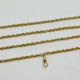 Victorian 9ct Yellow Gold Long Guard Muff Chain Necklace Antique c1860 160cm