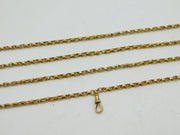 Victorian 9ct Yellow Gold Long Guard Muff Chain Necklace Antique c1860 160cm