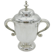 Irish George II Large Sterling Silver Lidded Trophy Cup Antique 1732 Dublin, Erasmus Cope