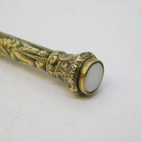 19th Century Sterling Silver Gilt Floral Decorated Propelling Pencil Antique c1880