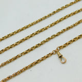 Victorian 9ct Yellow Gold Long Guard Muff Chain Necklace Antique c1860 160cm