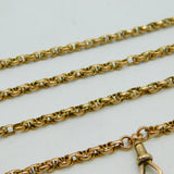 Victorian 9ct Yellow Gold Long Guard Muff Chain Necklace Antique c1860 160cm