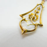 Edwardian 9ct Gold, Amethyst & Pearl Lavalier Drop Necklace on 15ct Gold Chain c1910 Antique