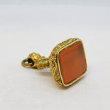 Victorian Large Rolled Gold & Carnelian Agate Fob Seal Antique c1860