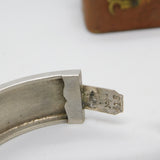 Victorian Gold & Sterling Silver Leaf Pattern Cuff Bangle Bracelet c1880 Antique