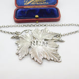 Georgian Sterling Silver Leaf Form Rum Decanter Label 1835 Birmingham Antique