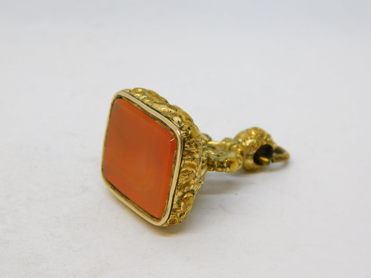 Victorian Large Rolled Gold & Carnelian Agate Fob Seal Antique c1860