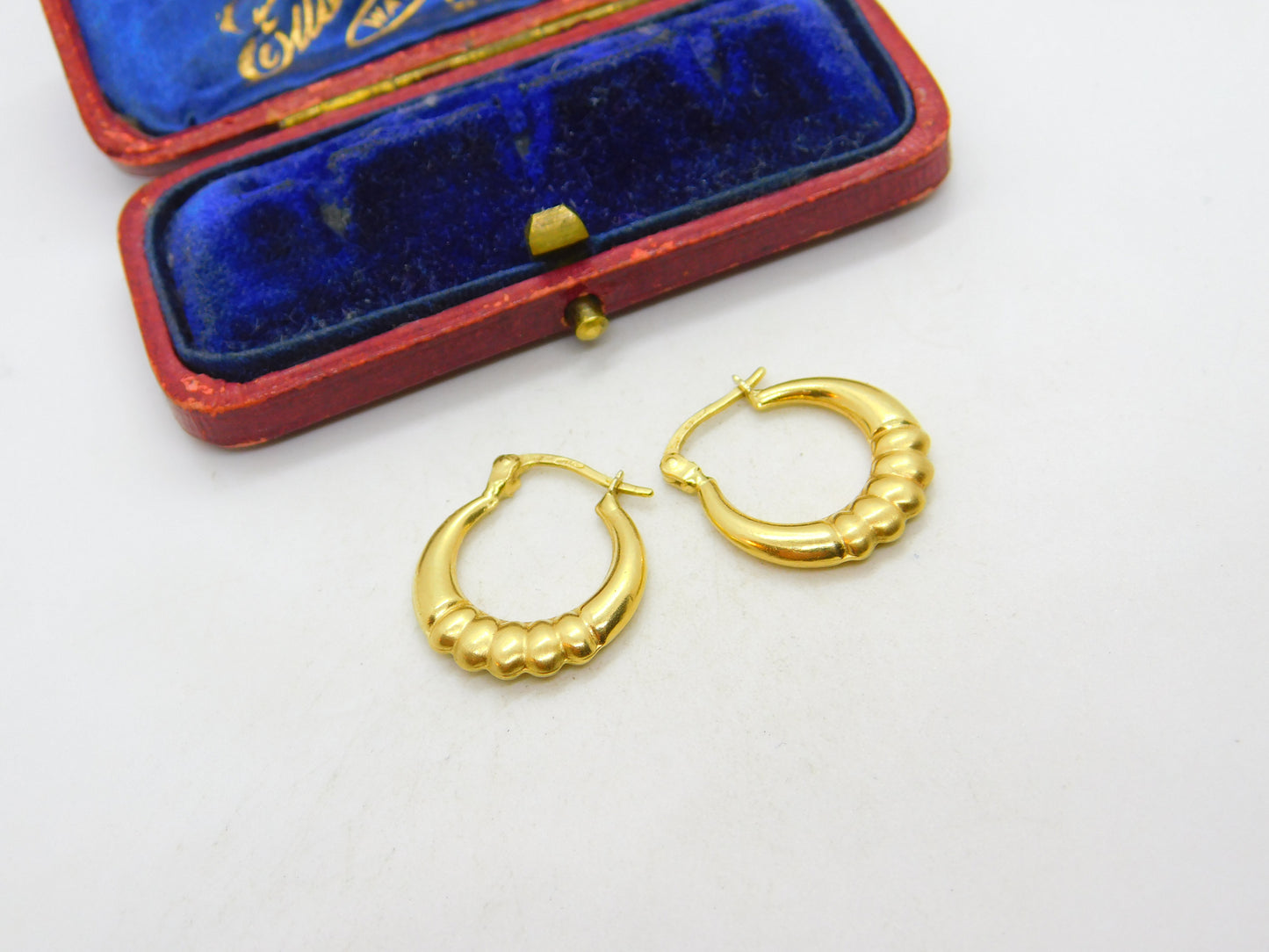 Sleeper Hoop Earrings 18ct Yellow Gold Vintage c1980