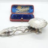 Chinese Export .500 Silver Koi Dish Scallop Salt Dish Antique c1930 Art Deco