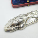 Chinese Export .500 Silver Koi Dish Scallop Salt Dish Antique c1930 Art Deco